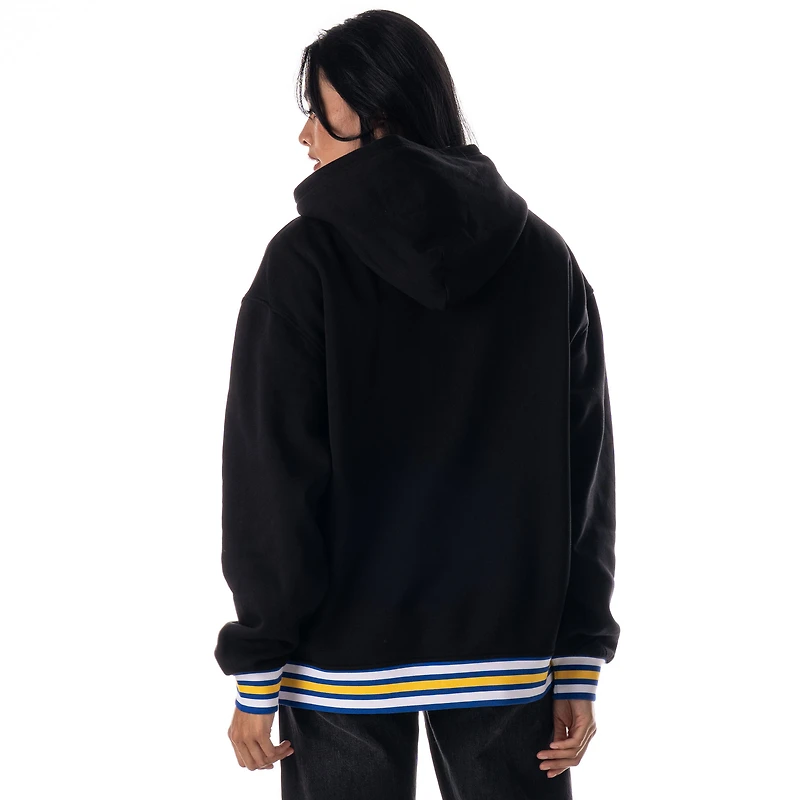 Sweat à capuche unisexe The Wild Collective noir Golden State Warriors personnalisé côtelé ton sur de qualité supérieure