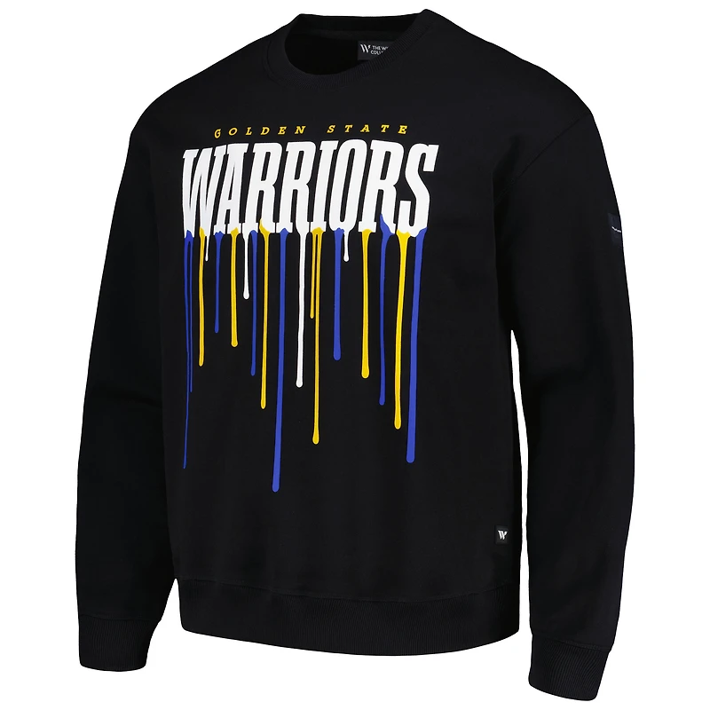 Sweat-shirt unisexe The Wild Collective Golden State Warriors Drip Pullover noir
