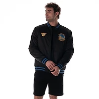 Veste bomber unisexe The Wild Collective noire Golden State Warriors à boutons-pression