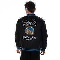 Unisex The Wild Collective  Black Golden State Warriors Full-Snap Bomber Jacket