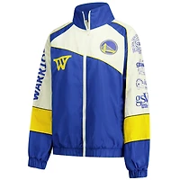 Unisex The Wild Collective Cream Golden State Warriors Oversized Raglan Full-Zip Track Jacket