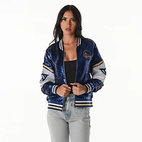 Unisex The Wild Collective  Royal Golden State Warriors Sequin Bomber Full-Zip Jacket