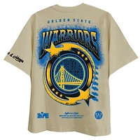 T-shirt unisexe Two Hype Cream Golden State Warriors Drip & Dime à épaules tombantes