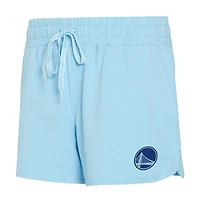Ensemble haut à manches longues et short bleu clair Elevation Tri-Blend pour femme Concepts Sport Golden State Warriors