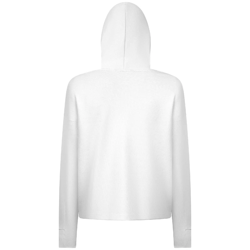 Sweat à capuche court trois bandes blanc imprimé floral pour femme de Levelwear Golden State Warriors