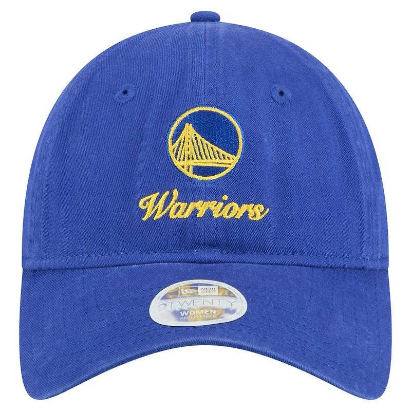 Casquette ajustable New Era Royal Golden State Warriors Gameday Preppy 9TWENTY pour femme