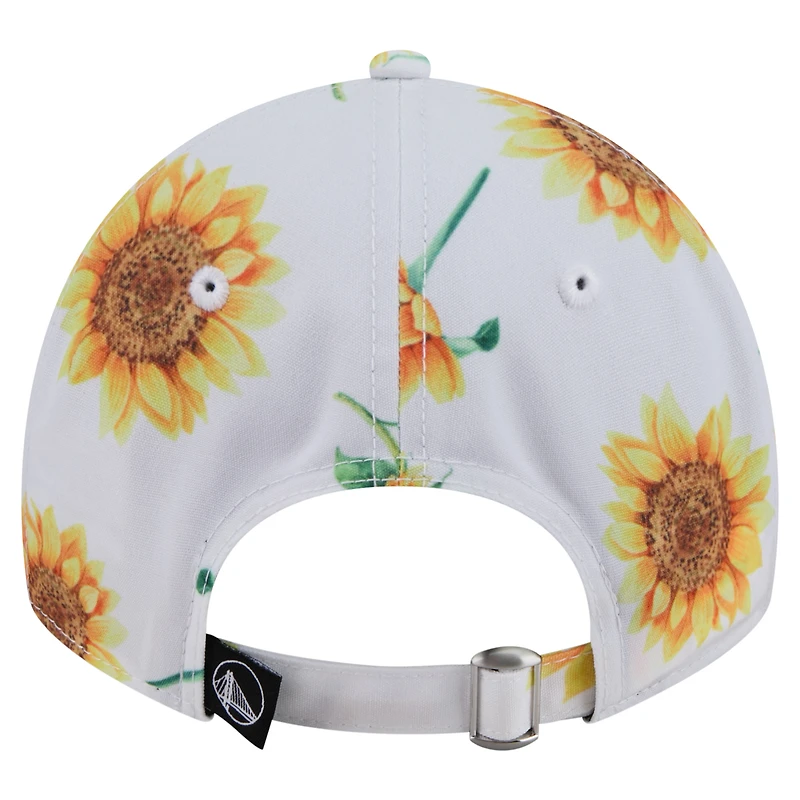 Casquette ajustable New Era blanche Golden State Warriors Adventure Flower 9TWENTY pour femme