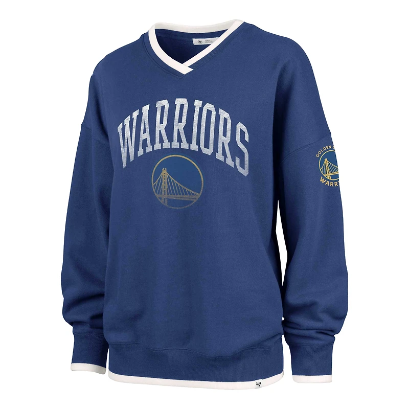 Sweat-shirt oversize pour femme Golden State Warriors Rise Wax Pack Daze '80s Blue '47