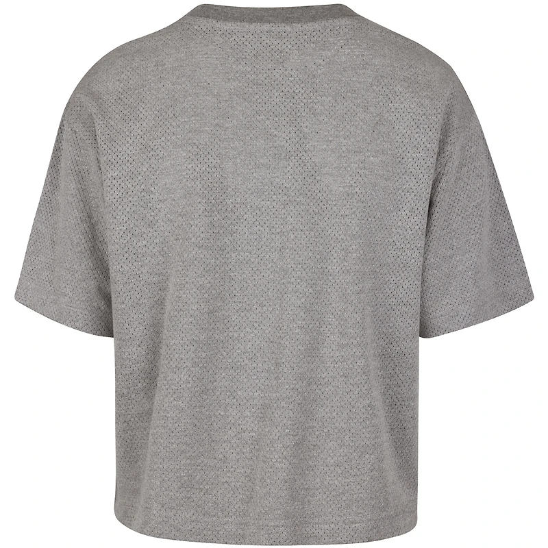 Women's '47 Gray Golden State Warriors Pivot Drop Needle Cropped T-Shirt