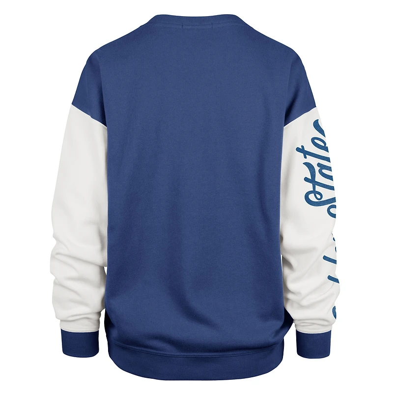 Women's '47 Royal Golden State Warriors Plus Oversized Rise Andie Pullover Sweatshirt