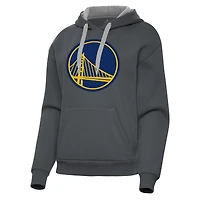 Sweat à capuche Antigua Charcoal Golden State Warriors Victory pour femme