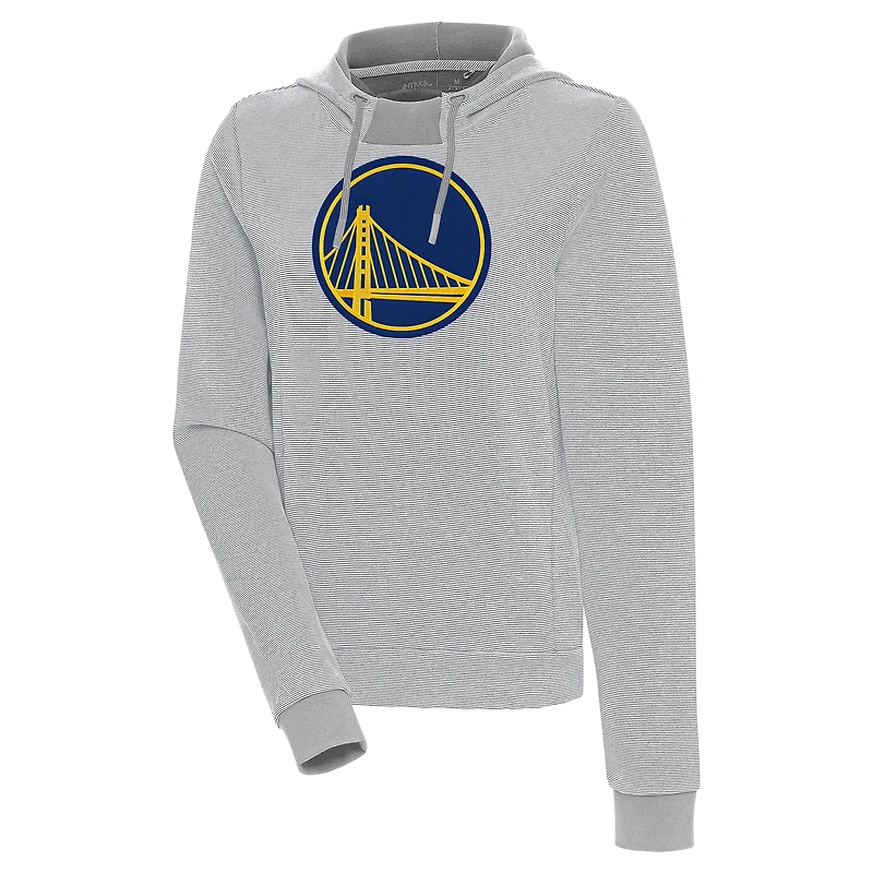 Sweat à capuche tri-blend Axe Bunker gris Antigua pour femme des Golden State Warriors