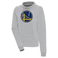 Sweat à capuche tri-blend Axe Bunker gris Antigua pour femme des Golden State Warriors