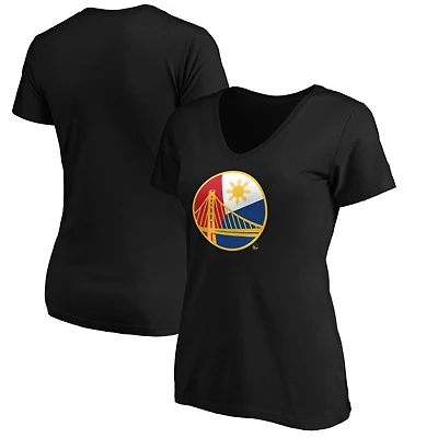 Women's Black Golden State Warriors Filipino Heritage V-Neck T-Shirt