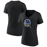 T-shirt à col en V pour femme Golden State Warriors Midnight Mascot, noir