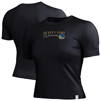T-shirt court ajusté doux au toucher Champion pour femmes, noir, Golden State Warriors