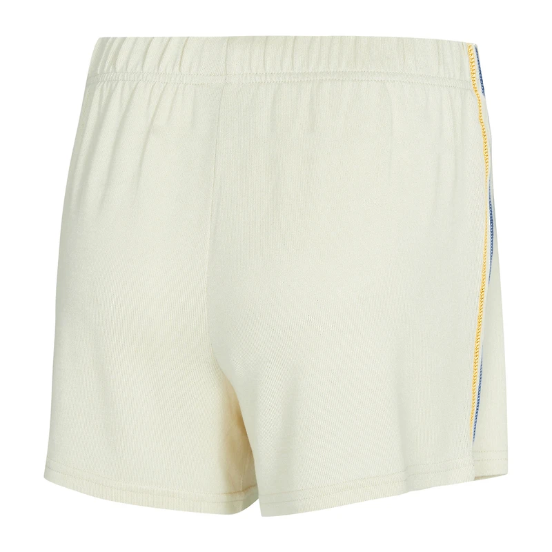 Ensemble haut à manches longues et short en tricot kaki Hacci pour femme Concepts Sport Cream Golden State Warriors