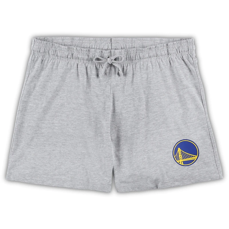 Ensemble de nuit grande taille pour femme Concepts Sport Gold/Heather Grey Los Angeles Lakers, haut à manches longues et short