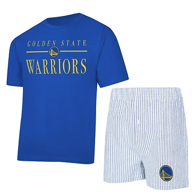 Women's Concepts Sport  Royal/White Golden State Warriors Copeland T-Shirt & Shorts Sleep Set
