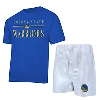 Women's Concepts Sport  Royal/White Golden State Warriors Copeland T-Shirt & Shorts Sleep Set