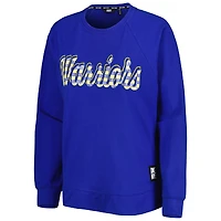 Sweat-shirt à manches raglan DKNY Sport Royal Golden State Warriors Regina pour femme
