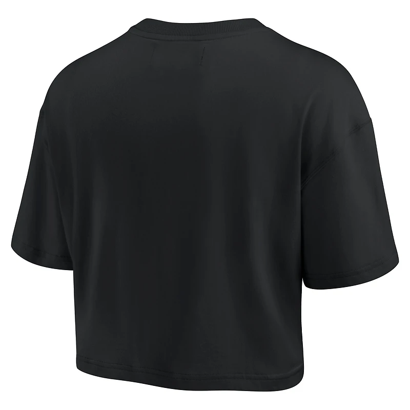 Women's Fanatics Black Golden State Warriors Elements Super Soft Boxy Cropped T-Shirt