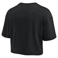 Women's Fanatics Black Golden State Warriors Elements Super Soft Boxy Cropped T-Shirt