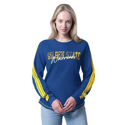 Women's G-III 4Her by Carl Banks Royal Golden State Warriors Advantage Tri-Blend Long Sleeve T-Shirt