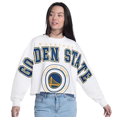 Sweat-shirt court en molleton français G-III 4Her pour femme par Carl Banks, blanc