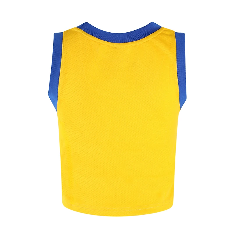 Women's Hype and Vice  Gold Golden State Warriors Cropped Basketball Scoop Neck Tank Top
