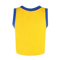 Women's Hype and Vice  Gold Golden State Warriors Cropped Basketball Scoop Neck Tank Top