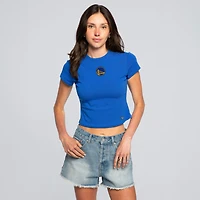 T-shirt court bébé à petit logo Golden State Warriors pour femmes, Hype and Vice Royal