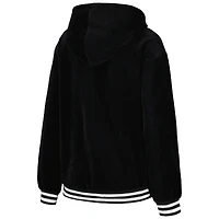 Sweat à capuche surdimensionné en velours Lusso noir Golden State Warriors Nellie pour femmes