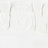 Veste en jean boutonnée Golden State Warriors Lusso White pour femme avec cristaux Swarovski et effet usé