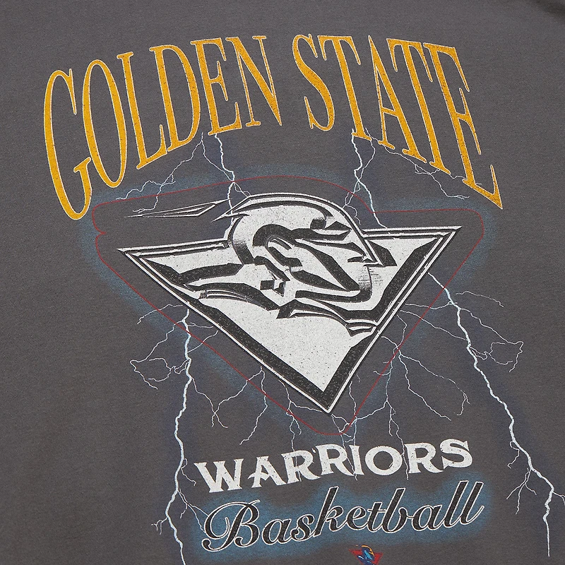 Sweat-shirt léger noir pour femme Mitchell & Ness Golden State Warriors Hardwood Classics