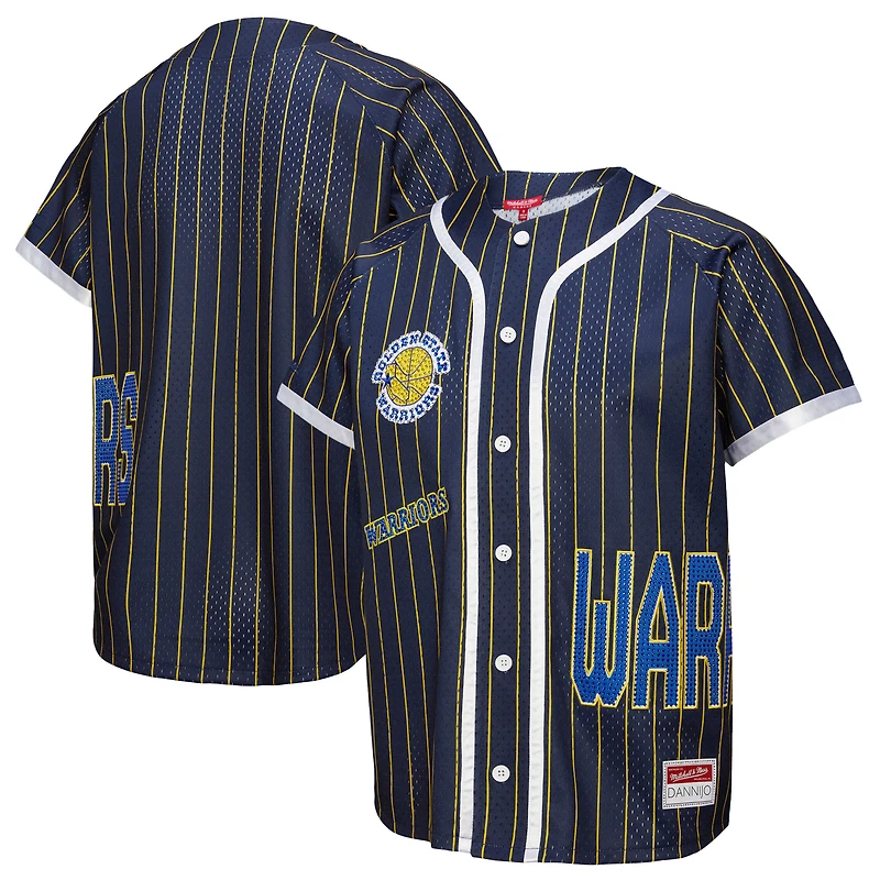 Women's Mitchell & Ness x DANNIJO  Blue Golden State Warriors Fashion Baseball Jersey