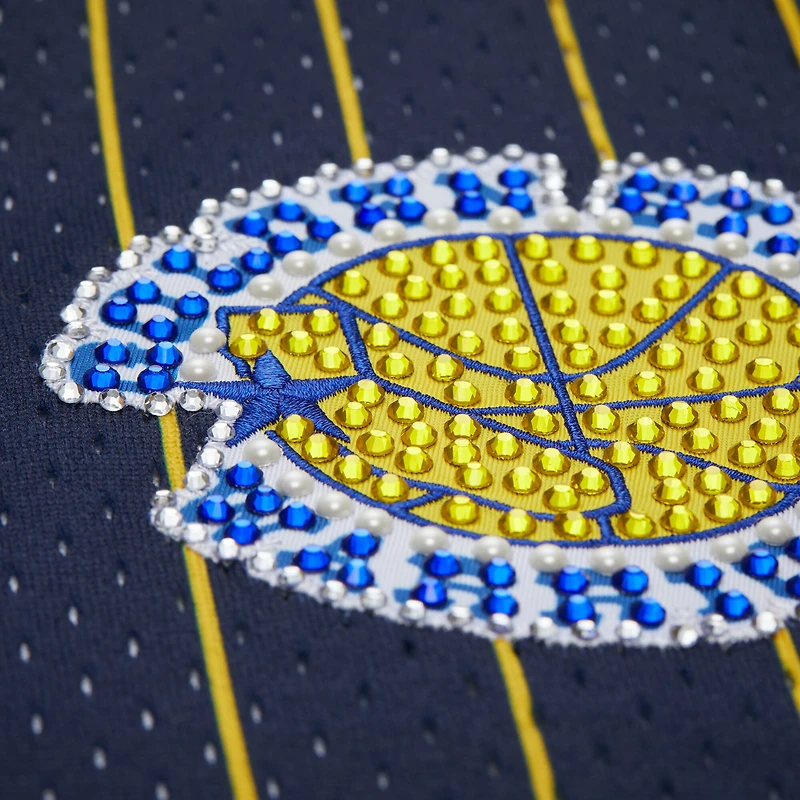 Women's Mitchell & Ness x DANNIJO  Blue Golden State Warriors Fashion Baseball Jersey