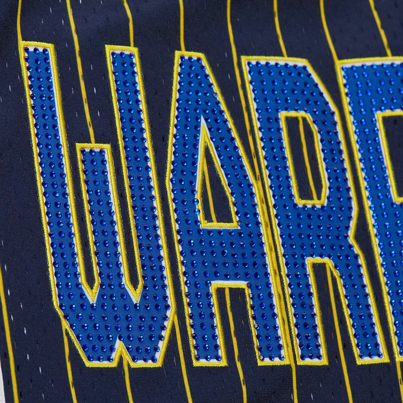 Women's Mitchell & Ness x DANNIJO  Blue Golden State Warriors Fashion Baseball Jersey