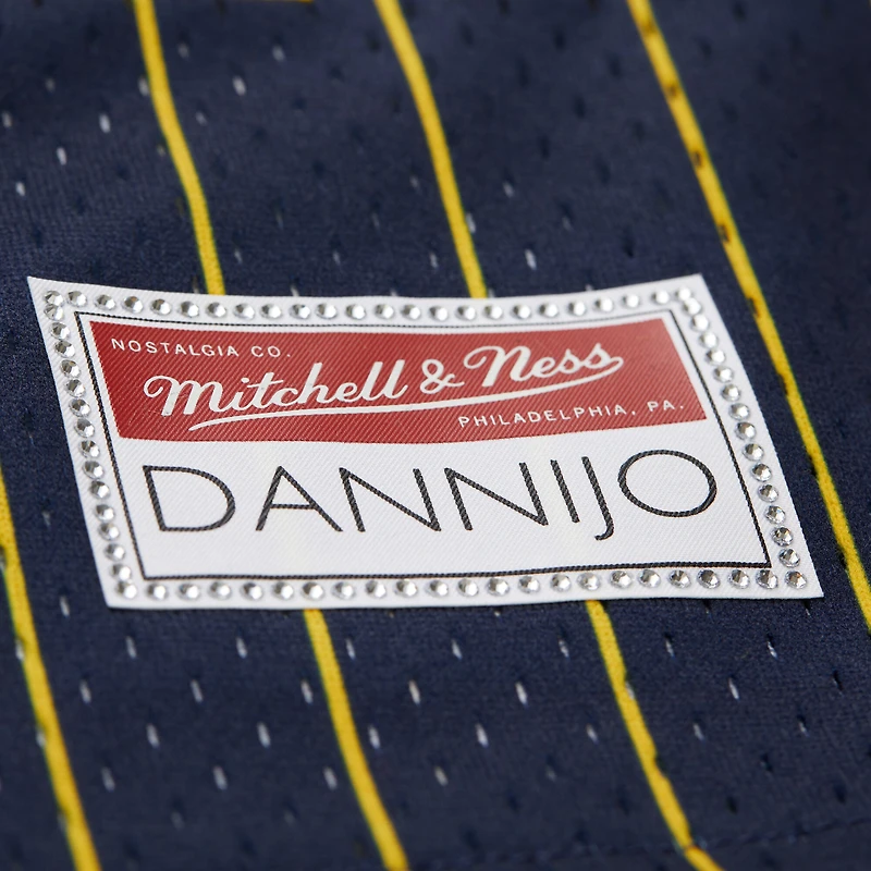 Women's Mitchell & Ness x DANNIJO  Blue Golden State Warriors Fashion Baseball Jersey