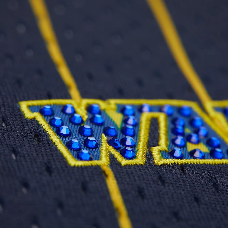 Women's Mitchell & Ness x DANNIJO  Blue Golden State Warriors Fashion Baseball Jersey