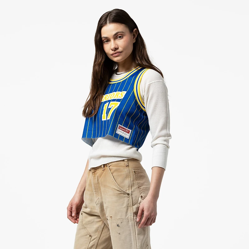 Maillot de basket-ball court tendance pour femme Mitchell & Ness x DANNIJO Chris Mullin Royal Golden State Warriors
