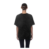 Women's New Era  Black Golden State Warriors Throwback Mineral Wash Oversized T-Shirt