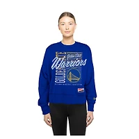 Women's New Era Royal Golden State Warriors Boxy Throwback Mineral Wash Sweatshirt