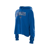 Sweat à capuche ouvert dos New Era Royal Golden State Warriors Glam Game pour femme