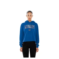 Sweat à capuche ouvert dos New Era Royal Golden State Warriors Glam Game pour femme