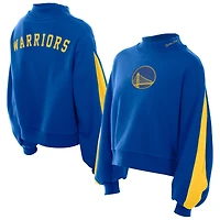 Sweat-shirt à manches ballon New Era Royal Golden State Warriors Sport Night pour femme