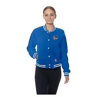 Veste à boutons-pression rétro New Era Royal Golden State Warriors pour femme
