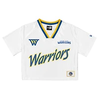 Women's New Era White Golden State Warriors Sport Classics Capsule Boxy Cropped Fashion Jersey