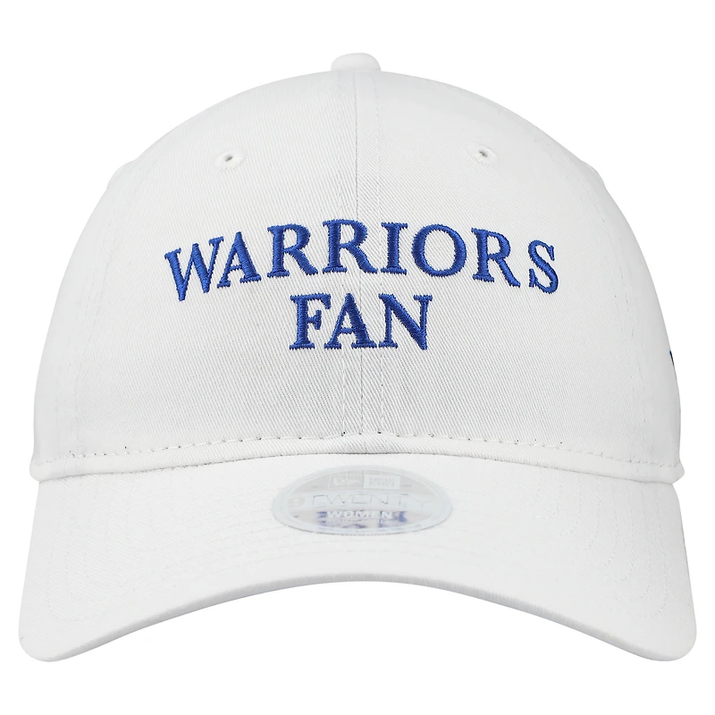Women's New Era White Golden State Warriors Team Fan 9TWENTY Adjustable Hat