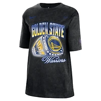 T-shirt Nike noir délavé style boyfriend pour femme, motif Golden State Warriors, contenu original Courtside